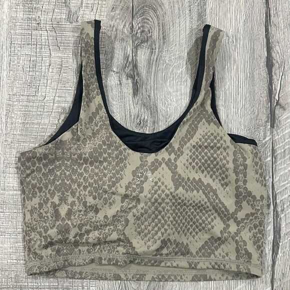 Varley Beige Snake Print Cropped Tank Top Women’s Size M Activewear - Picture 3 of 3